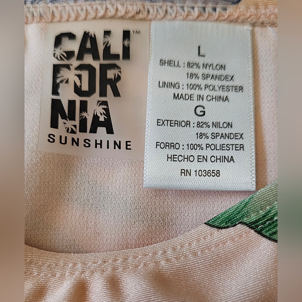 California Sunshine Floral Bikini Bottom NWT Size Large Tropical Swim. - Picture 3 of 3